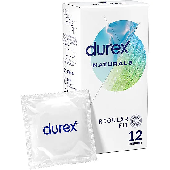Durex Naturals Thin Condoms with Extra Lube - 12 Condoms