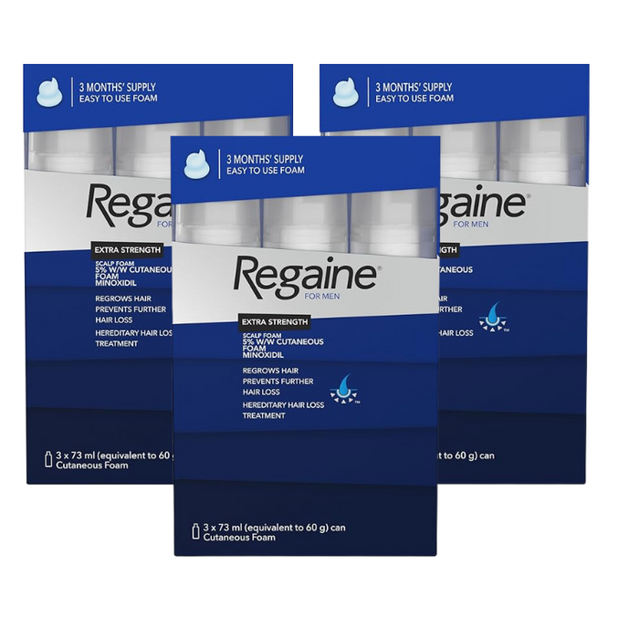 Regaine for Men Extra Strength Scalp Foam 73ml - 3 Pack